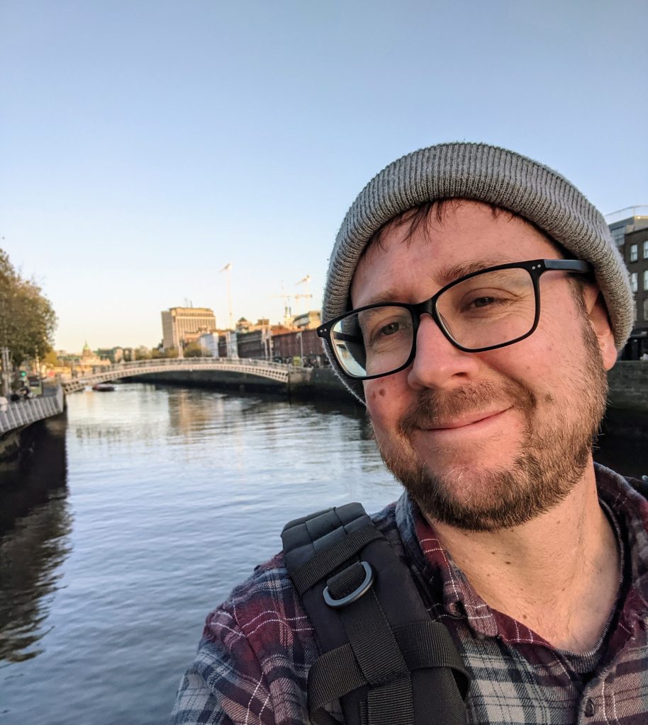 Selfie of Matt Vetter - white male with glasses and dark bear 